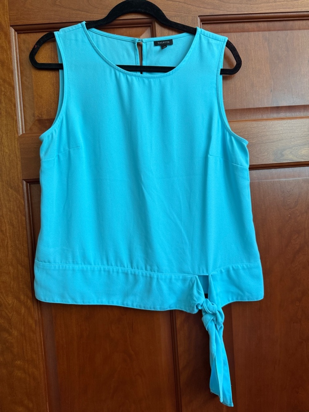 Talbots Bright Turquoise Tie-Hem Sleeveless Camisole